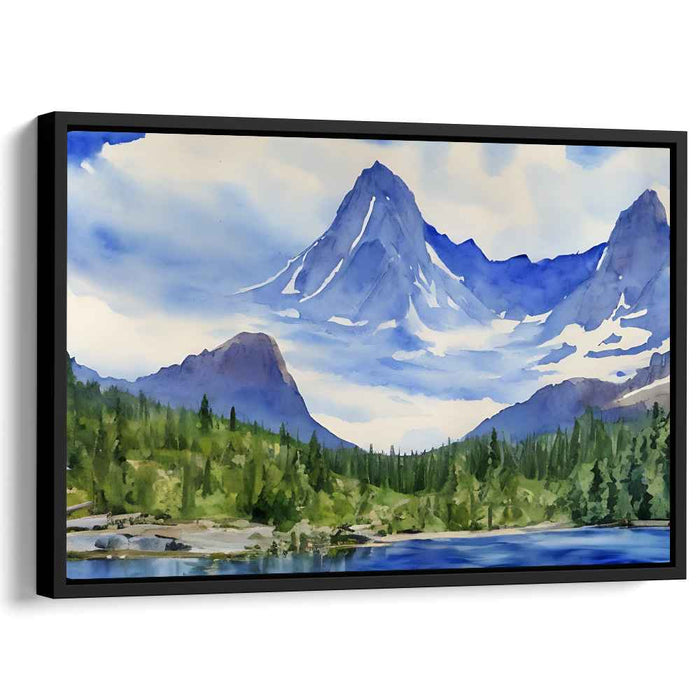 Aqua Mistscape: Serene Watercolor Landscape Painting