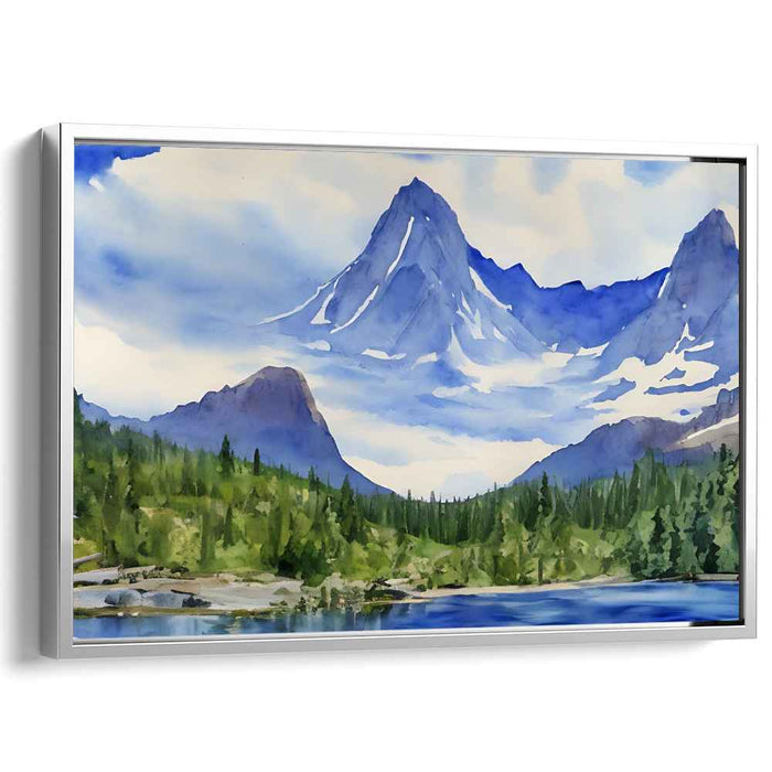 Aqua Mistscape: Serene Watercolor Landscape Painting