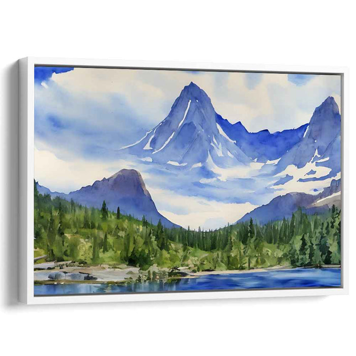 Aqua Mistscape: Serene Watercolor Landscape Painting