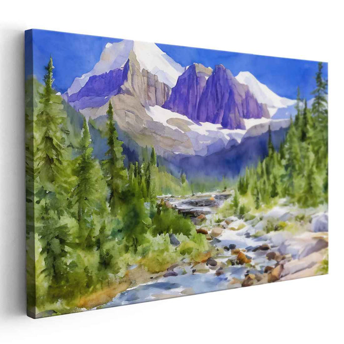 Tranquil Wildscape: Serene Wilderness Watercolor Landscape