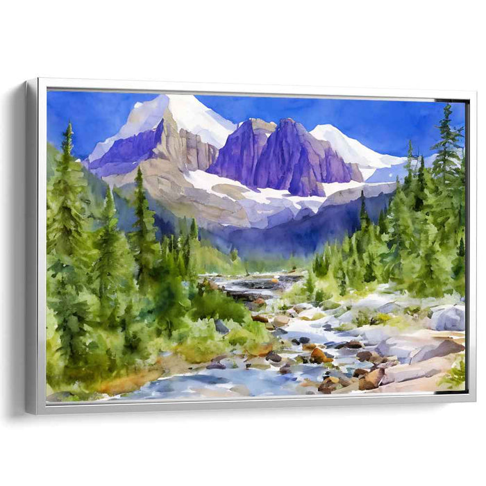 Tranquil Wildscape: Serene Wilderness Watercolor Landscape