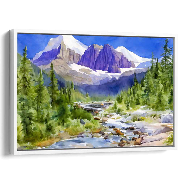 Tranquil Wildscape: Serene Wilderness Watercolor Landscape