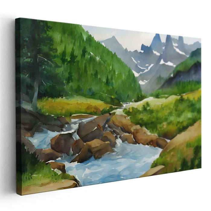 Watercolor Glacier National Park #116