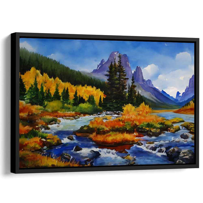 Crimson Mystique Amongst Whispers: Autumn Splendor in a Serene Landscape