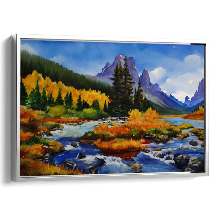 Crimson Mystique Amongst Whispers: Autumn Splendor in a Serene Landscape