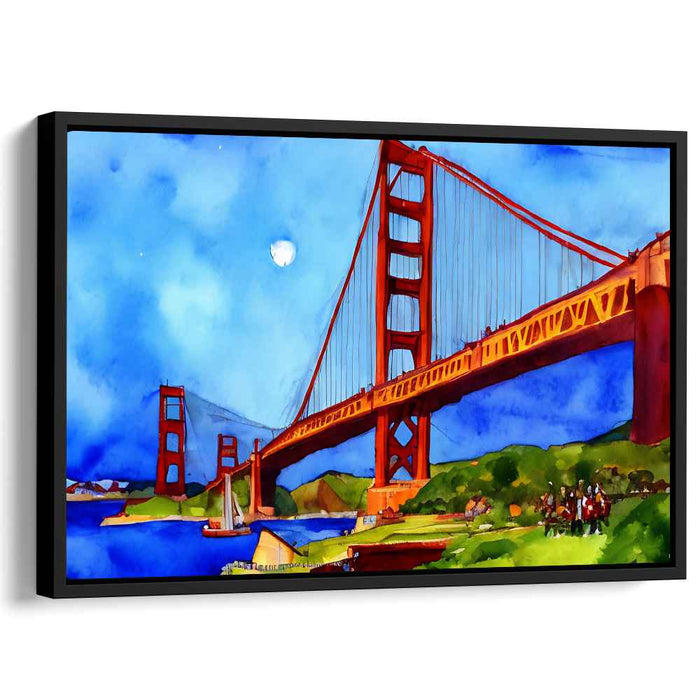 Dance of Colorful Streams: Vibrant Watercolor Canvas Art Print