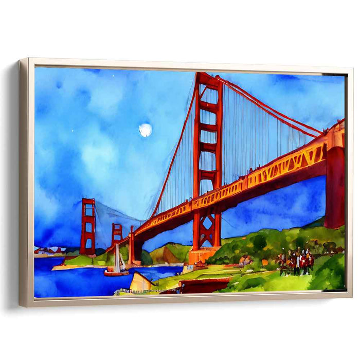 Dance of Colorful Streams: Vibrant Watercolor Canvas Art Print