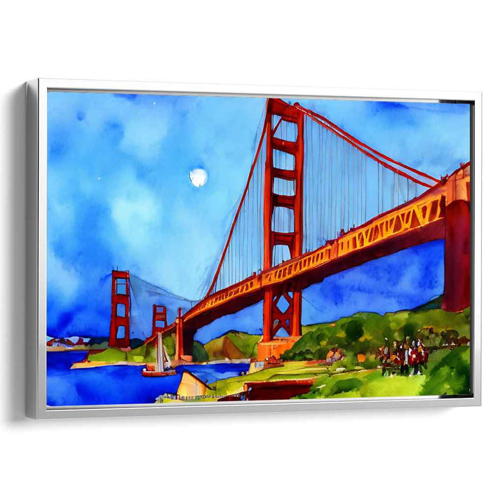 Dance of Colorful Streams: Vibrant Watercolor Canvas Art Print