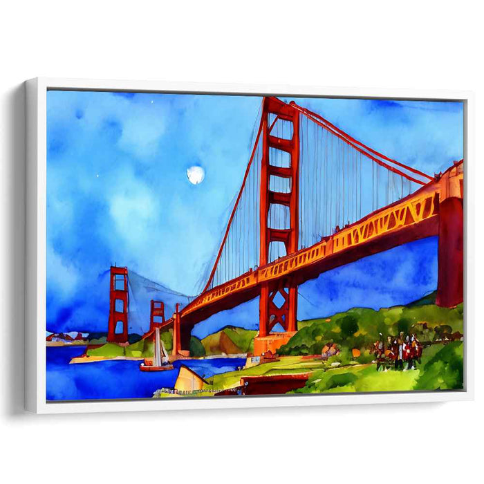 Dance of Colorful Streams: Vibrant Watercolor Canvas Art Print