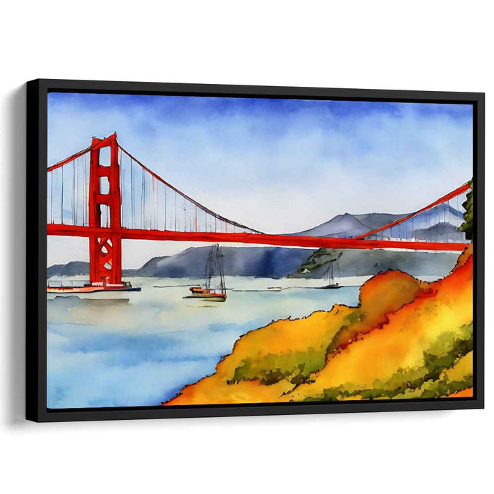 Aqueous Palette: Vibrant Watercolor Landscape Canvas Art Print