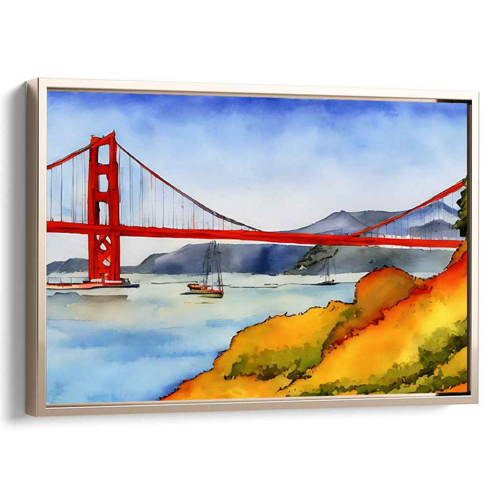 Aqueous Palette: Vibrant Watercolor Landscape Canvas Art Print