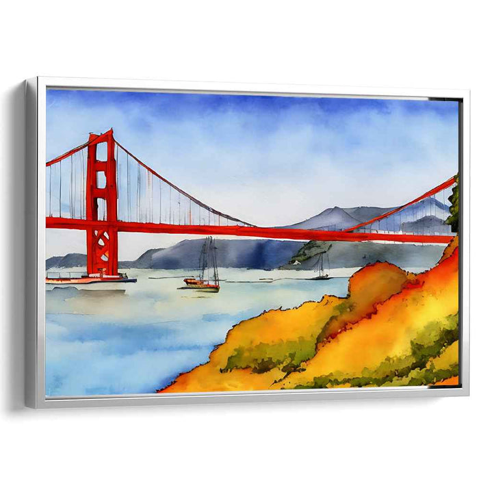 Aqueous Palette: Vibrant Watercolor Landscape Canvas Art Print