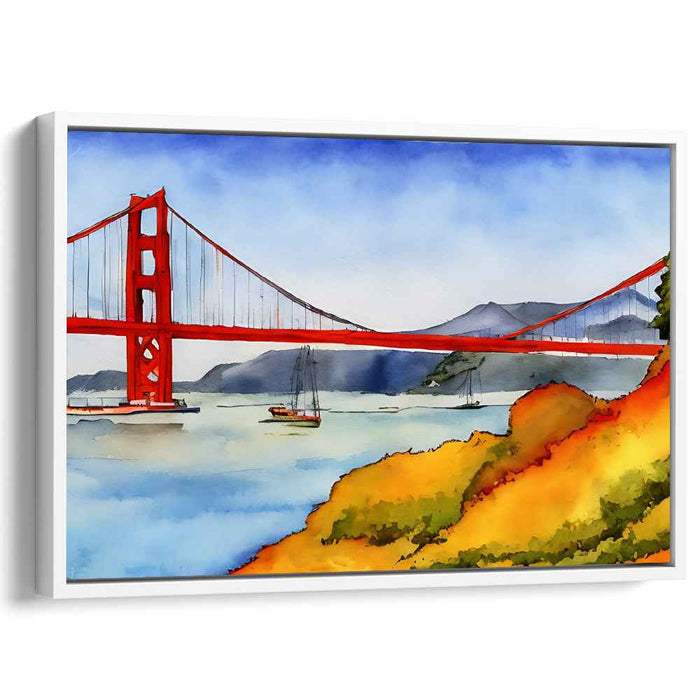 Aqueous Palette: Vibrant Watercolor Landscape Canvas Art Print