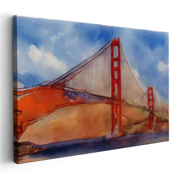 Rainbow Arch Symphony: Watercolor Tribute to an Iconic Bridge