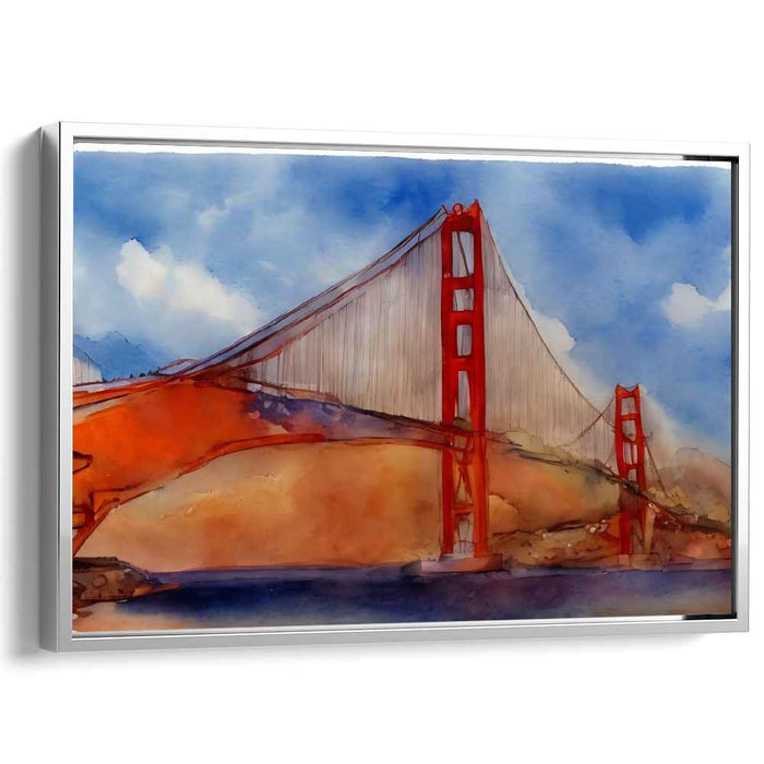 Rainbow Arch Symphony: Watercolor Tribute to an Iconic Bridge