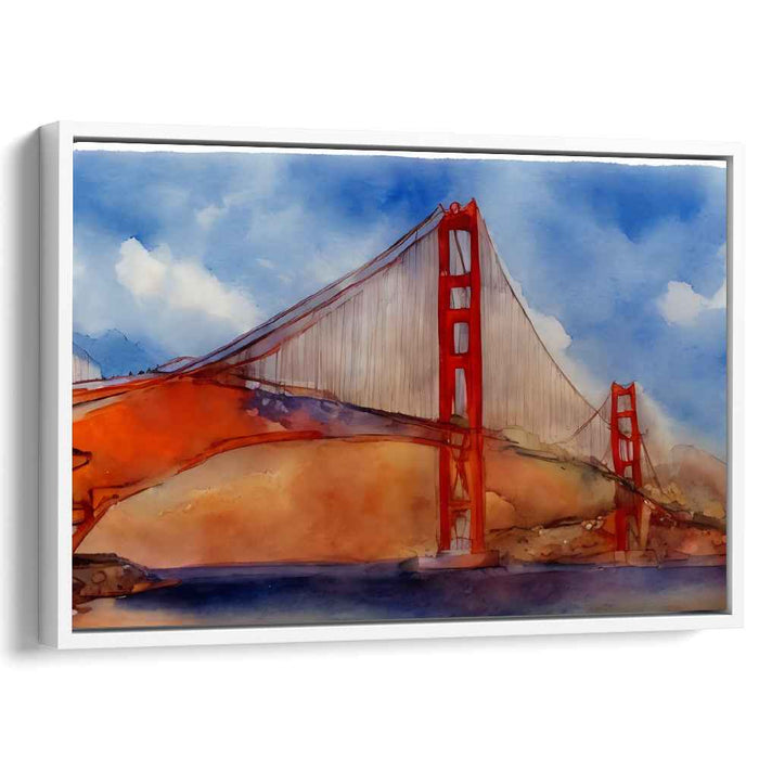 Rainbow Arch Symphony: Watercolor Tribute to an Iconic Bridge