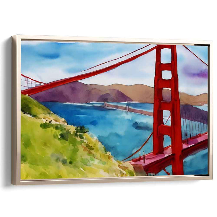 Golden Gate Reflections: Watercolor Impression of the Golden Gate Bridge