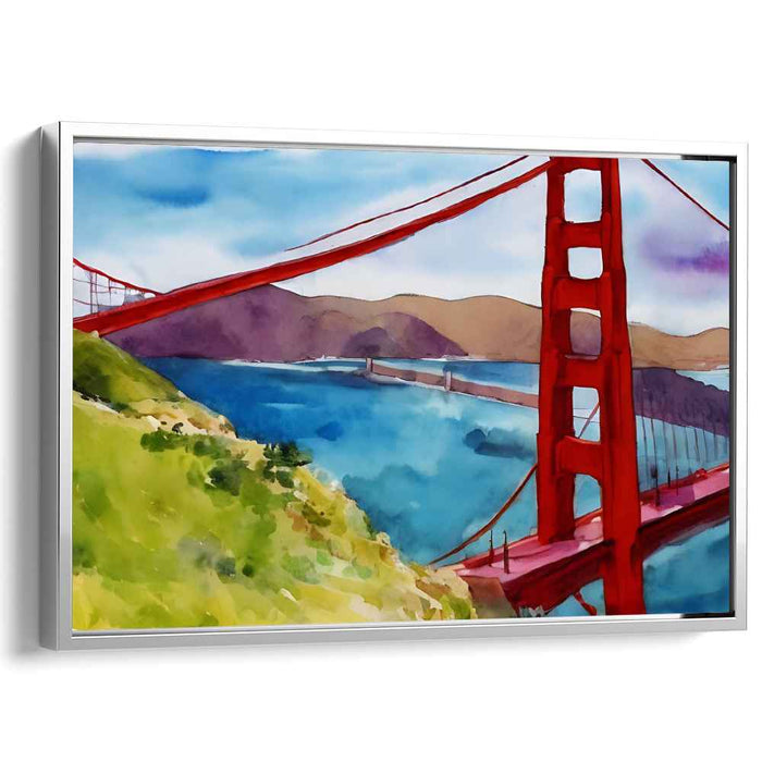 Golden Gate Reflections: Watercolor Impression of the Golden Gate Bridge