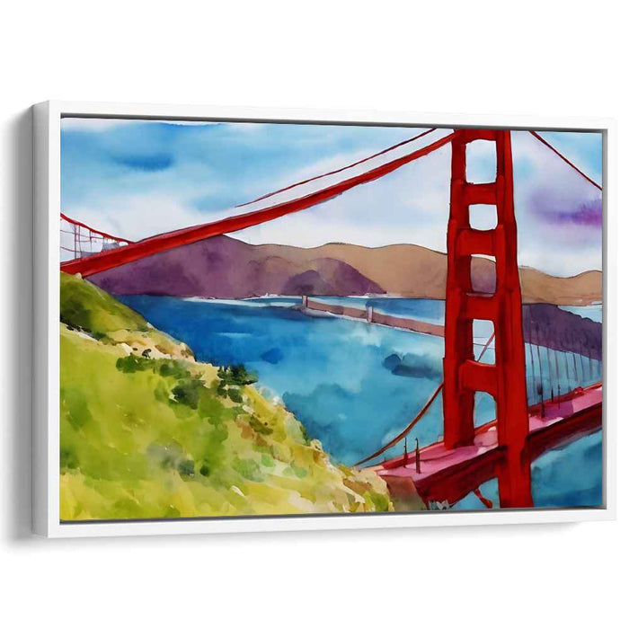 Golden Gate Reflections: Watercolor Impression of the Golden Gate Bridge