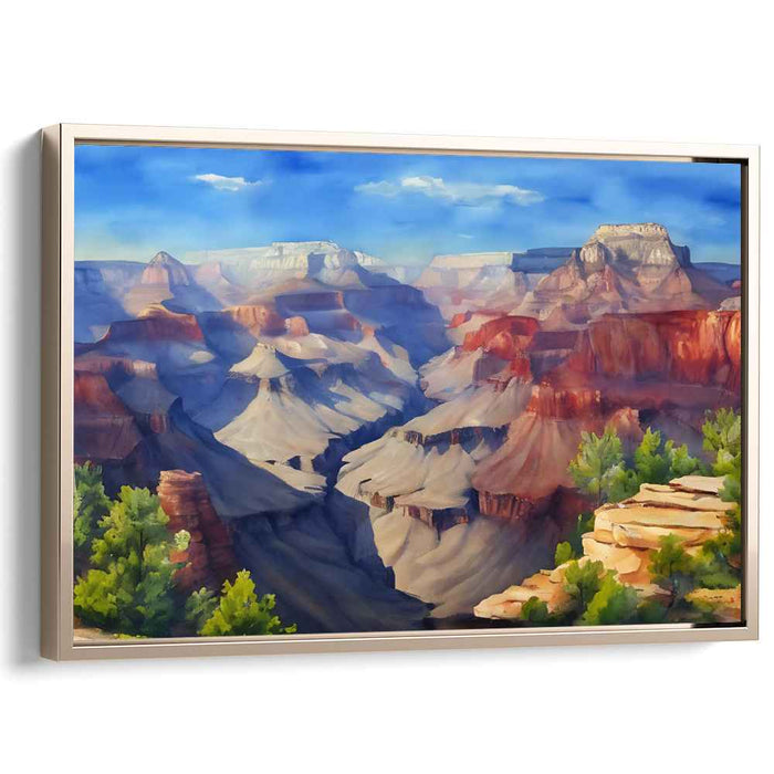 Canyon Whispers: Realistic Landscape Canvas Art of Grand Canyon