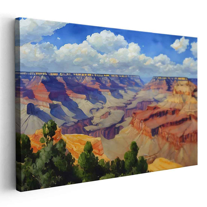 Echoes of Infinity: Realistic Landscape Canvas Art of Vast Canyon