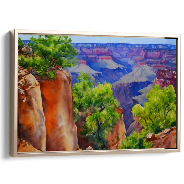 Verdant Cliffs Interlace: Lush Greenery Meets Majestic Cliffs Canvas Art