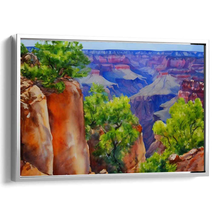 Verdant Cliffs Interlace: Lush Greenery Meets Majestic Cliffs Canvas Art