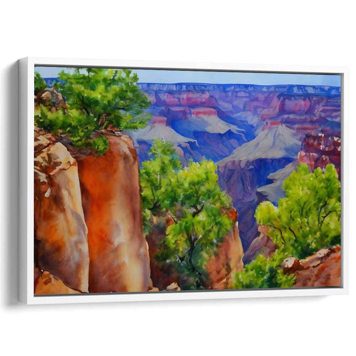 Verdant Cliffs Interlace: Lush Greenery Meets Majestic Cliffs Canvas Art