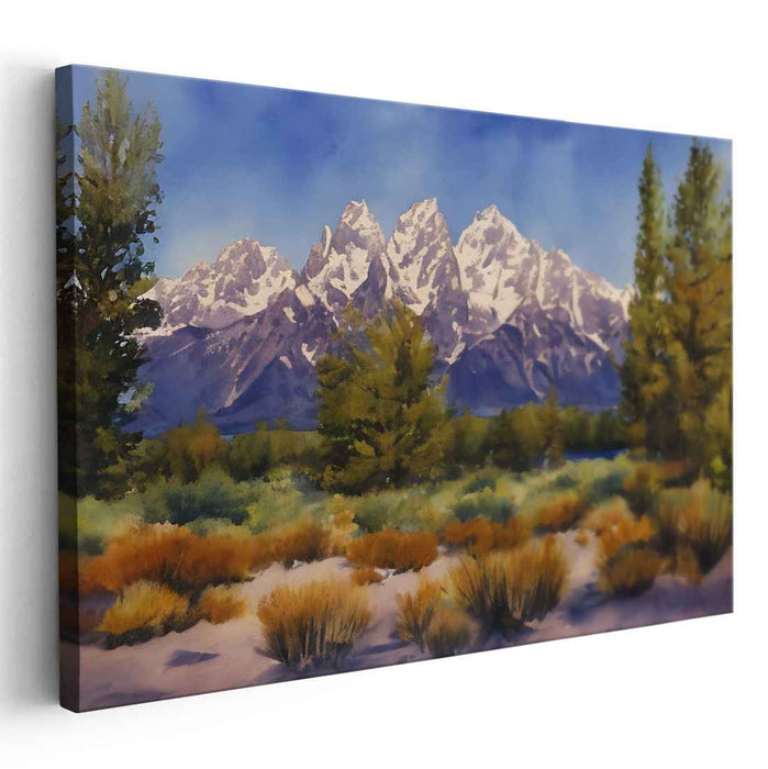 Whispering Misty Horizons: Serene Watercolor Landscape