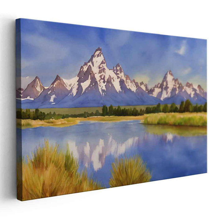 Tranquil Terrain Grace: Serene Landscape Canvas Art Print