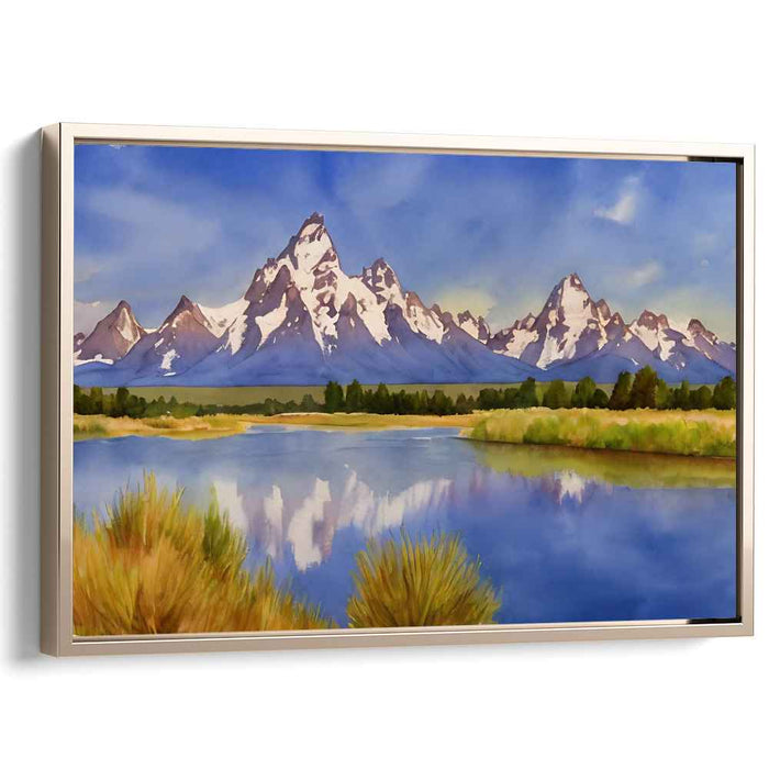Tranquil Terrain Grace: Serene Landscape Canvas Art Print