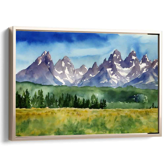 Nebulous Streams: Watercolor Landscape Canvas Art Print