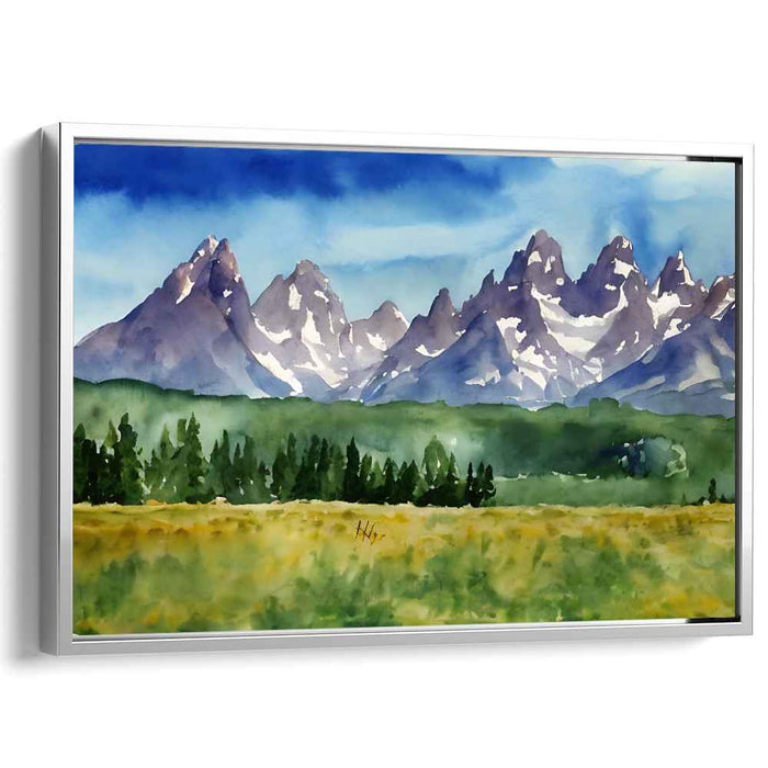 Nebulous Streams: Watercolor Landscape Canvas Art Print