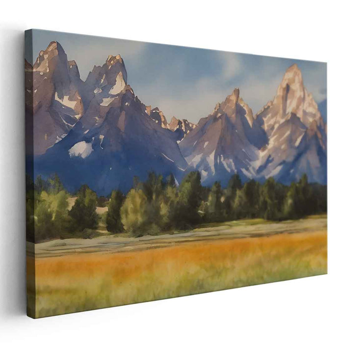 Watercolor Grand Tetons #109