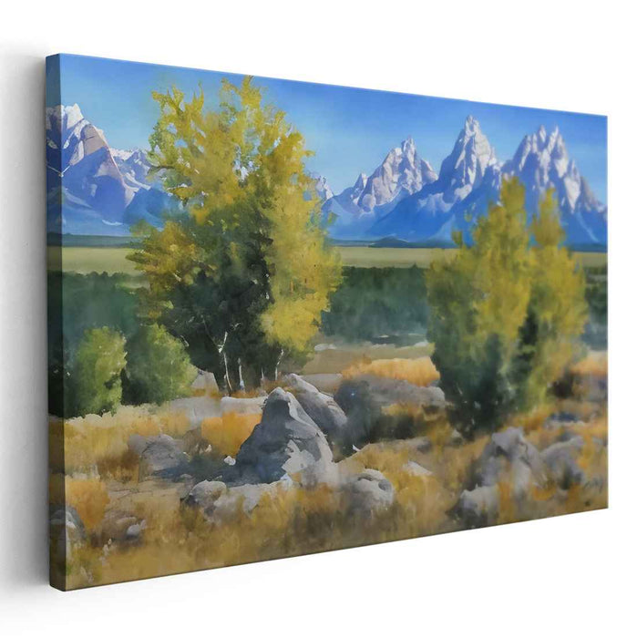 Watercolor Grand Tetons #111