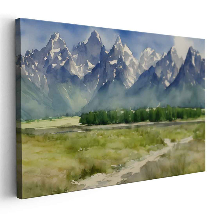 Watercolor Grand Tetons #113