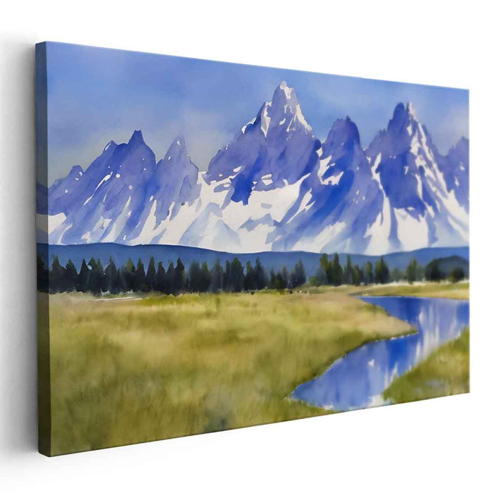 Watercolor Grand Tetons #114