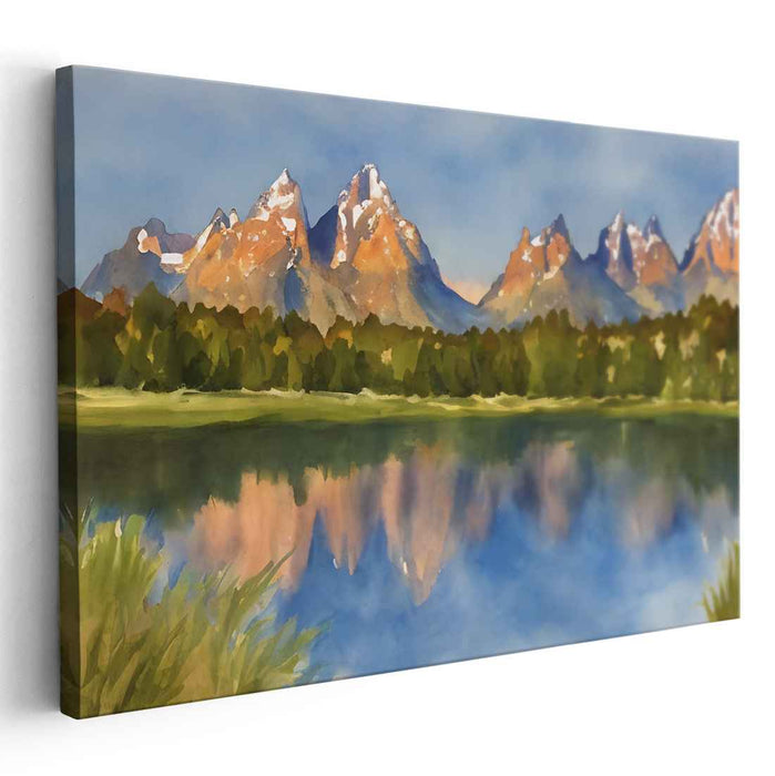 Watercolor Grand Tetons #116