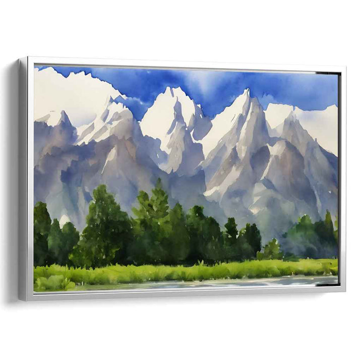 Ripple Serenity Symphony: Tranquil Landscape Watercolor Art Print