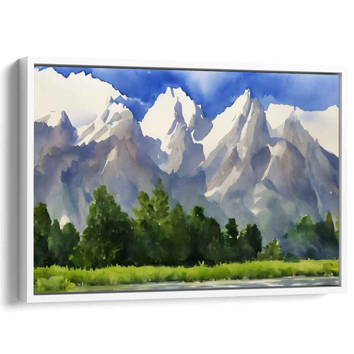 Ripple Serenity Symphony: Tranquil Landscape Watercolor Art Print