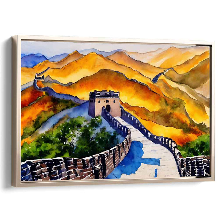 Majestic Wander: The Great Wall of China in Vibrant Hues Canvas Art Print
