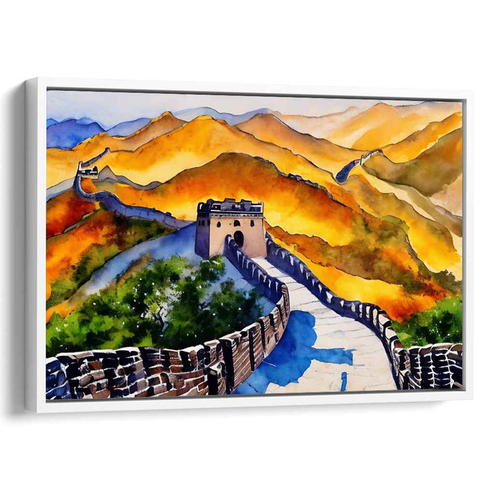 Majestic Wander: The Great Wall of China in Vibrant Hues Canvas Art Print