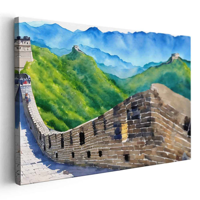 Ink Mirage of The Wall: The Great Wall of China in Watercolor