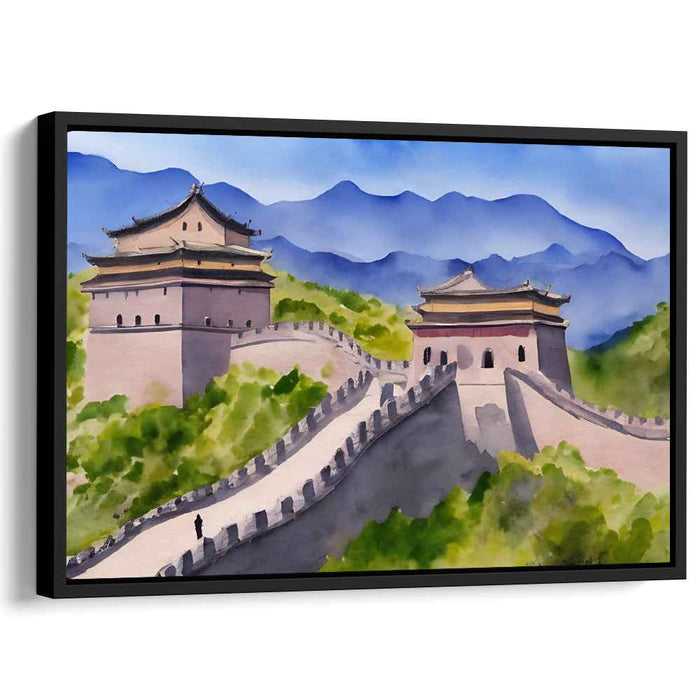 Ink Stone Chronicles: Watercolor Panorama of the Great Wall of China