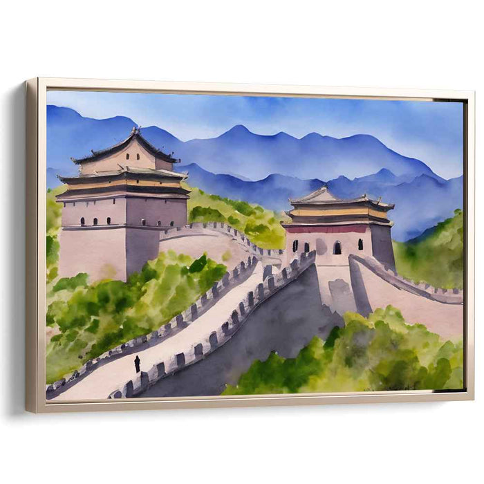 Ink Stone Chronicles: Watercolor Panorama of the Great Wall of China