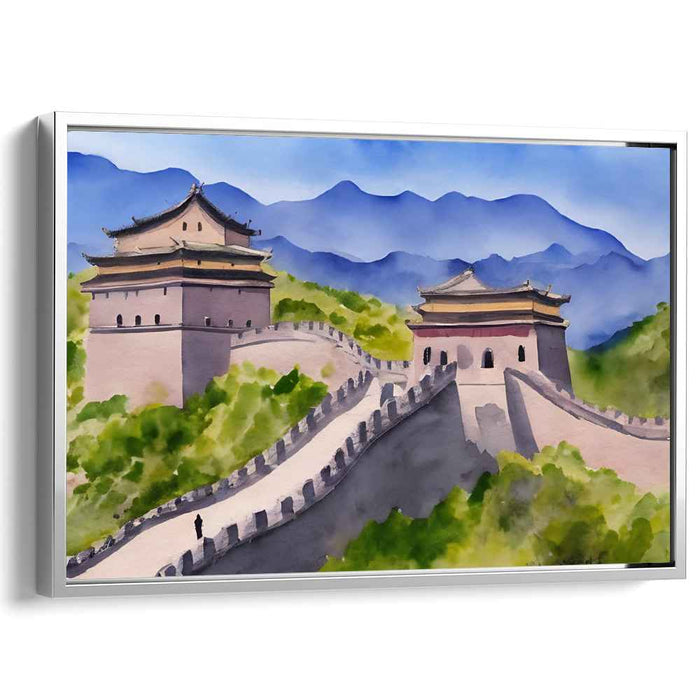 Ink Stone Chronicles: Watercolor Panorama of the Great Wall of China