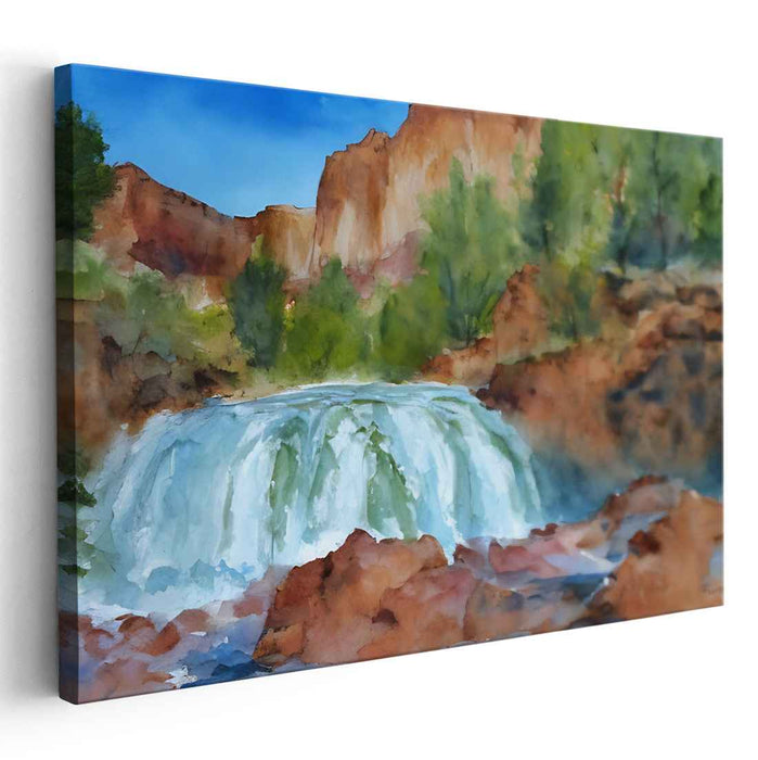 Tranquil Nature Tapestry: Serene Landscape Canvas Art Print
