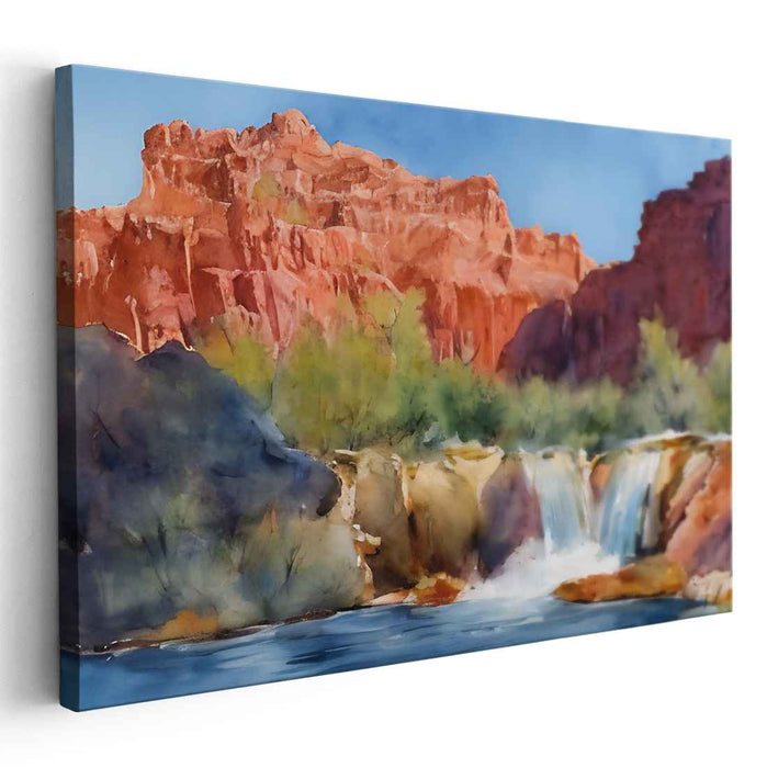 Serenity's Vista: A Tranquil Landscape Canvas Art Print