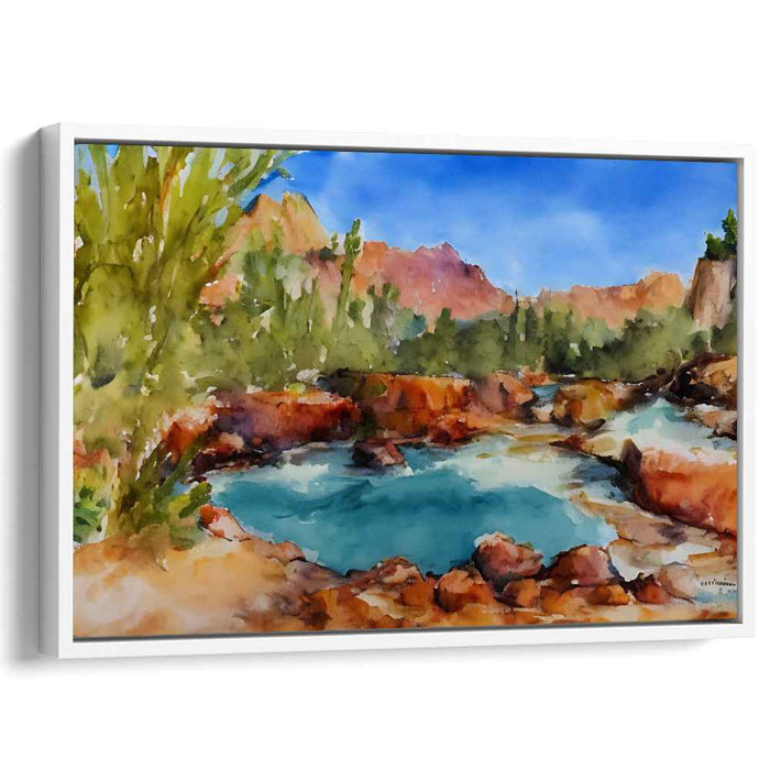 Whispers Of Tranquil Streams: Serene Landscape Watercolor Painting