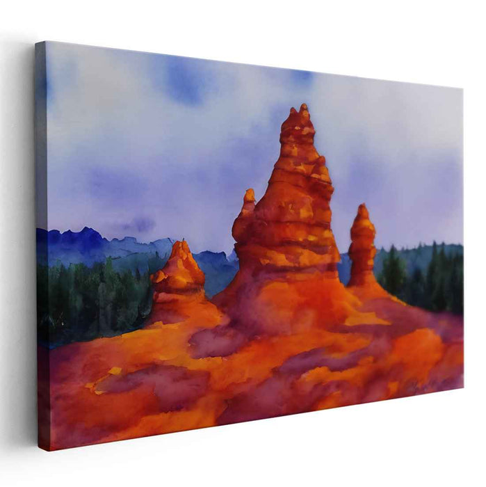 Watercolor Hoodoo formations #102